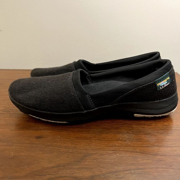 LL Bean All Around Slip On Shoe Fleece Comfort‎ Cushion  -Women's 9 M - Black - Picture 3 of 13